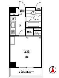西武新宿線 野方駅 徒歩14分の賃貸マンション 2階1Kの間取り