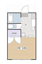 東京メトロ丸ノ内線 南阿佐ケ谷駅 徒歩11分の賃貸アパート 1階1Kの間取り