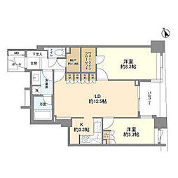 京王井の頭線 吉祥寺駅 徒歩4分の賃貸マンション 5階2LDKの間取り