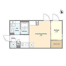 京王井の頭線 吉祥寺駅 徒歩12分の賃貸マンション 3階1LDKの間取り
