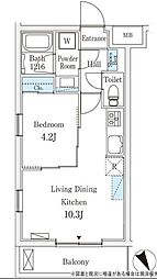 京王井の頭線 永福町駅 徒歩2分の賃貸マンション 2階1LDKの間取り