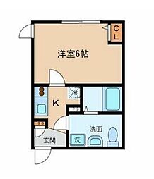 東京メトロ丸ノ内線 荻窪駅 徒歩12分の賃貸アパート 1階1Kの間取り