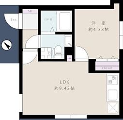 都営大江戸線 西新宿五丁目駅 徒歩4分の賃貸マンション 3階1LDKの間取り