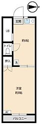 京王線 芦花公園駅 徒歩7分の賃貸アパート 1階1Kの間取り