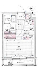 東京メトロ丸ノ内線 中野富士見町駅 徒歩5分の賃貸マンション 2階ワンルームの間取り