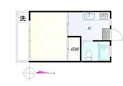 田中ビル 1Kの間取図画像