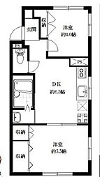 パラッツオカメリア 2DKの間取図画像