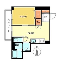 高円寺サマリヤマンション 1DKの間取図画像