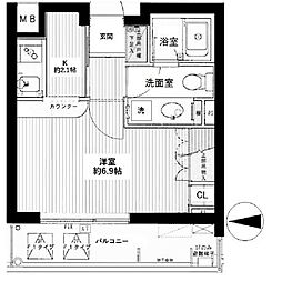 ヴァンテアンライフ高円寺壱番館 1Kの間取図画像