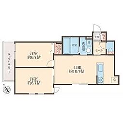 UTENA TERRACE 2LDKの間取図画像