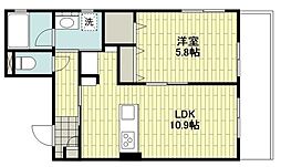 東急東横線 綱島駅 バス10分 駒岡不動尊前下車 徒歩1分の賃貸マンション 2階1LDKの間取り