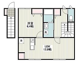 （仮称）横浜市港北区綱島台計画 2階1LDKの間取り