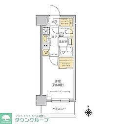 グレーシアフィット横浜 1Kの間取図画像