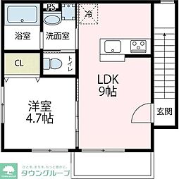 エスぺランサ 2階1LDKの間取り