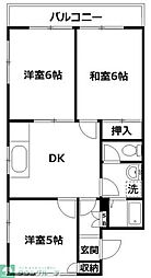 ユンカー川崎 1階3DKの間取り