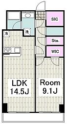 OceanTower 1LDKの間取図画像