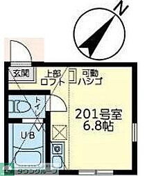 ユナイト小机アペリティフ ワンルームの間取図画像