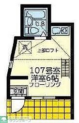 ユナイト白楽シルヴィバレンタイン ワンルームの間取図画像