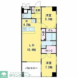 ブリズラヴィーヌ 2LDKの間取図画像