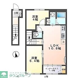 ヌーヴェルテールA 2LDKの間取図画像