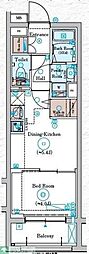 Genoviaカワサキ5 1DKの間取図画像