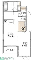 GREEN LEAF 1LDKの間取図画像