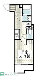 カインドネス東神奈川 1Kの間取図画像
