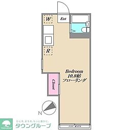 エステートグリーンピア ワンルームの間取図画像