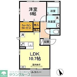 エトワール2 1LDKの間取図画像