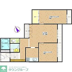 パティオ駒岡本館 2LDKの間取図画像
