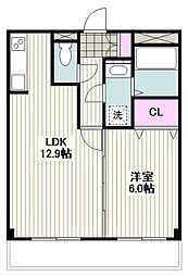 イルクオーレ 1LDKの間取図画像