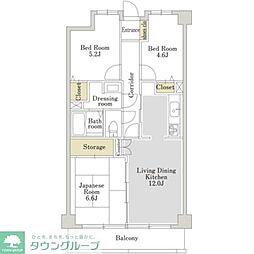 アーバンパーク常盤台公園C棟 3LDKの間取図画像