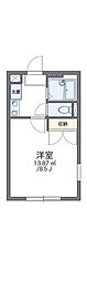 レオパレスゴールドレジデンスルミエール 1Kの間取図画像