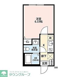 Venus Lagoon三枚町 1Kの間取図画像