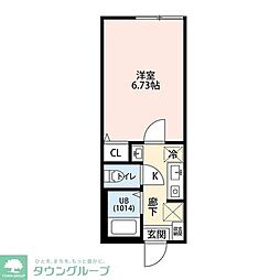 Venus Lagoon三枚町 1Kの間取図画像