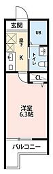 レガーロ菊名 1Kの間取図画像