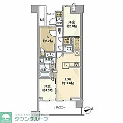 プラウドシティ日吉レジデンス3 2SLDKの間取図画像