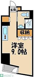 エスティメゾン板橋C6 ワンルームの間取図画像