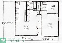 タウンハイツ629 1SLDKの間取図画像