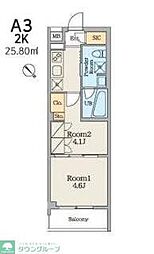 クレストコート南長崎 2Kの間取図画像
