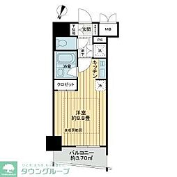 ライオンズクオーレ池袋ソシア ワンルームの間取図画像