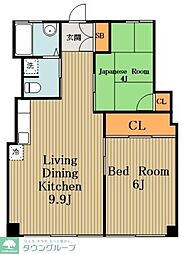 目白武蔵野マンション 2LDKの間取図画像