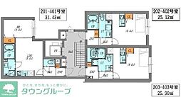JR山手線 駒込駅 徒歩9分の賃貸マンション 3階ワンルームの間取り