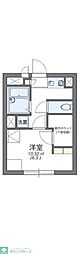 レオパレスクロスウィステリア 1階1Kの間取り