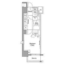 ザ・パークハビオ巣鴨 11階1Kの間取り
