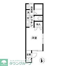 都営大江戸線 新江古田駅 徒歩8分の賃貸アパート 1階1Kの間取り