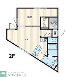 Fullea椎名町 2階1LDKの間取り