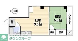 小野田ハイツ 1LDKの間取図画像