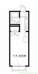東急池上線 荏原中延駅 徒歩6分の賃貸アパート 1階ワンルームの間取り