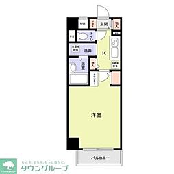 東急多摩川線 沼部駅 徒歩1分の賃貸マンション 4階1Kの間取り